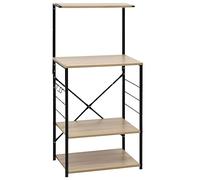 vidaXL Armoire à micro-ondes – Support et étagère de cuisine – Noir et chêne