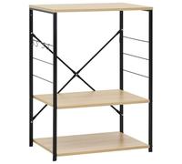 Vidaxl Armoire À Micro-Ondes Noir Et Chêne 60x39,6x79,5 Cm Noir