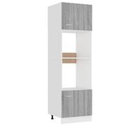 vidaXL Armoire à Micro-Ondes Sonoma Gris 60x57x207 cm