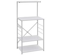 vidaXL Armoire à micro-ondes, support et étagère de cuisine, blanc bois d’ingénierie