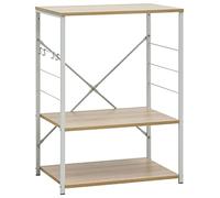 Armoire à Micro-ondes Rangement Organisateur Intérieur Blanc et Chêne vidaXL