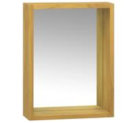 Vidaxl Armoire À Miroir 30x10x40 Cm Bois De Teck Solide Marron