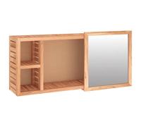 Vidaxl Armoire À Miroir 80x17x34 Cm Bois Massif De Noyer Marron