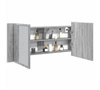 Vidaxl Armoire À Miroir À Led De Bain Gris Sonoma 100x12x45 Cm Gris