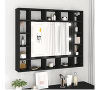 vidaXL Armoire miroir LED murale 91x15x76,5 cm Noir
