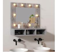 vidaXL Armoire à Miroir avec LED Armoire de Rangement Miroir de Maquillage Meuble de Salle de Bain Maison Intérieur Sonoma 820455