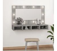 vidaXL Armoire à miroir Sonoma avec LED gris 90 x 31,5 x 62 cm