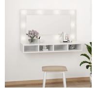vidaXL Armoire murale à miroir avec LED Blanc brillant 90x31,5x62 cm 808897