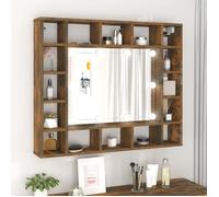 vidaXL Armoire à miroir avec LED Chêne fumé 91x15x76,5 cm