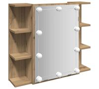 vidaXL Armoire à Miroir avec LED chêne Artisanal 70x16,5x60 cm