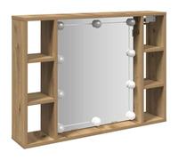 vidaXL Armoire à miroir chêne artisanal avec LED 76×15×55 cm
