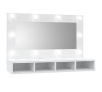 vidaXL Armoire à Miroir avec LED Armoire Murale Armoire de Salle de Bain Meuble de Rangement Armoire de Rangement Blanc 90x31,5x62 cm