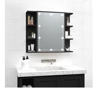 vidaXL Armoire à miroir avec LED noir 70x16,5x60 cm 833536