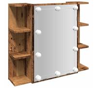 vidaXL Armoire à miroir murale Vieux bois LED 70x16,5x60 cm