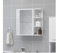vidaXL Armoire à miroir de bain Blanc 62,5x20,5x64 cm Aggloméré