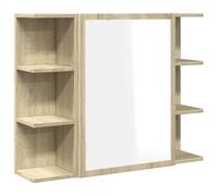 vidaXL Armoire à miroir de bain Chêne Sonoma 80×20,5×64 cm Aggloméré Multicolore
