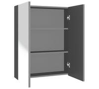 vidaXL Armoire à miroir de salle de bain 60x15x75 cm MDF Anthracite