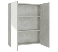 vidaXL Armoire à miroir de salle de bain 60x15x75 cm MDF Gris béton