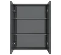 vidaXL Armoire à miroir de salle de bain 60x15x75 cm MDF Gris brillant