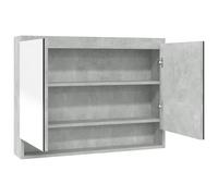vidaXL Armoire à miroir de salle de bain 80x15x60 cm MDF Gris béton
