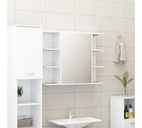 vidaXL Armoire à miroir de salle de bain Blanc Bois d'ingénierie