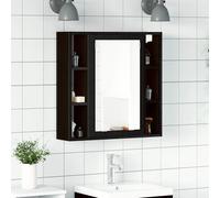 vidaXL Armoire à miroir de salle de bain chêne noir bois ingénierie