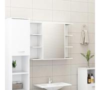 vidaXL Armoire à miroir de salle de bain Blanc Bois d'ingénierie