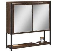 Vidaxl Armoire À Miroir De Salle De Bain Chêne Marron Bois Ingénierie Marron