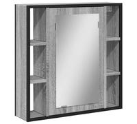 vidaXL Armoire à Miroir de Salle de Bain, Placard Mural de Toilette avec Miroir, Meuble de Rangement, Moderne, Sonoma Gris Bois d'Ingénierie