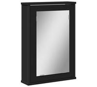Vidaxl Armoire À Miroir De Salle De Bain Noir Bois D'ingénierie Marron