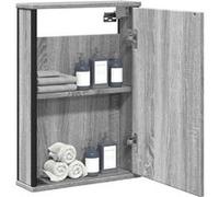vidaXL Armoire à Miroir de Salle de Bain, Placard Mural de Toilette avec Miroir, Meuble de Rangement, Moderne, Sonoma Gris 842434 Gris