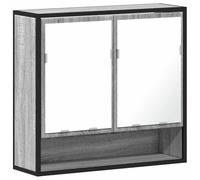 vidaXL Armoire à miroir de salle de bain Sonoma gris Bois d’ingénierie avec rangement