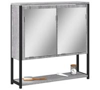 Vidaxl Armoire À Miroir De Salle De Bain Sonoma Gris Bois D'ingénierie Marron