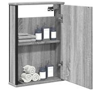 Vidaxl Armoire À Miroir De Salle De Bain Sonoma Gris Bois D'ingénierie Marron