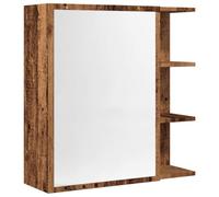 vidaXL Armoire à Miroir de Salle de Bain Vieux Bois 62,5x20,5x64 cm, Armoire de Salle de Bain avec Miroir, Armoire de Toilette, Armoire de Rangement de Salle de Bain