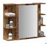 vidaXL Armoire à miroir de salle de bain – vieux bois, bois d'ingénierie, marron