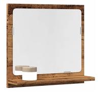 vidaXL Armoire-miroir de salle de bain Vieux bois (bois d'ingénierie) avec étagère