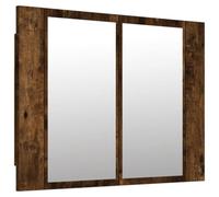 vidaXL Armoire à miroir LED Chêne fumé 60x12x45 cm Bois d'ingénierie, armoire à miroir de salle de bain, armoire à miroir 822841