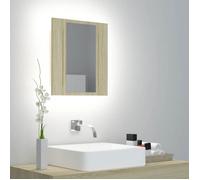 vidaXL Armoire à miroir LED de bain Chêne sonoma 40x12x45 cm Acrylique