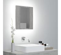 vidaXL Armoire à miroir LED de salle de bain sonoma gris 40x12x45 cm