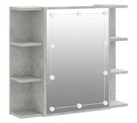 VidaXL Armoire à Miroir LED Murale de Salle de Bain - Meuble de Rangement Gris Béton 70x16,5x60 cm