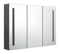 vidaXL Armoire à miroir LED pour salle de bain 89x14x62 cm Gris