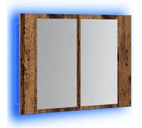 vidaXL Armoire murale à miroir LED Vieux Bois 60x12x45 cm Bois d'ingénierie