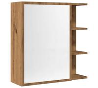 vidaXL Armoire de salle de bain avec miroir chêne artisanal 62,5×20,5×64 cm