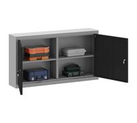 vidaXL Armoire à Outils avec étagère Noir et Gris 50 x 20 x 55 cm, Armoire à Outils avec étagères réglables, Rangement métal, Organisation sécurisée pour Votre Atelier DIY