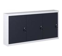 vidaXL Armoire à Outils Murale Organisateur d'Outils Rangement d'Outils Armoire de Rangement Atelier Style Industriel Métal Gris et Noir