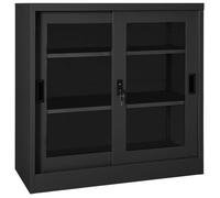 Vidaxl Armoire À Portes Coulissantes Anthracite 90x40x90 Cm Acier Gris