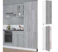 Vidaxl Armoire À Réfrigérateur ""Lyon"" Sonoma Gris 60x57x207 Cm Bois Marron