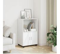 vidaXL Armoire à roulettes blanche 55x40x91 cm en bois d’ingénierie 853182