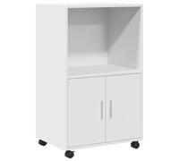 vidaXL Armoire à roulettes blanche 55x40x91 cm en bois d’ingénierie 853182